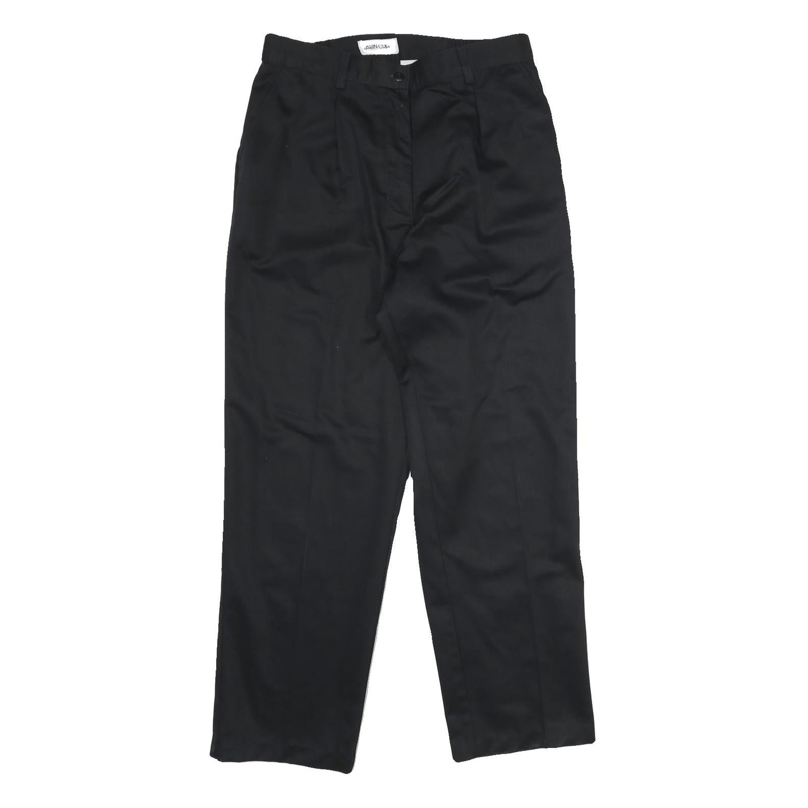 CABIN CREEK Womens Cotton Black Classic Straight Trousers W30 L30 Smart Casual