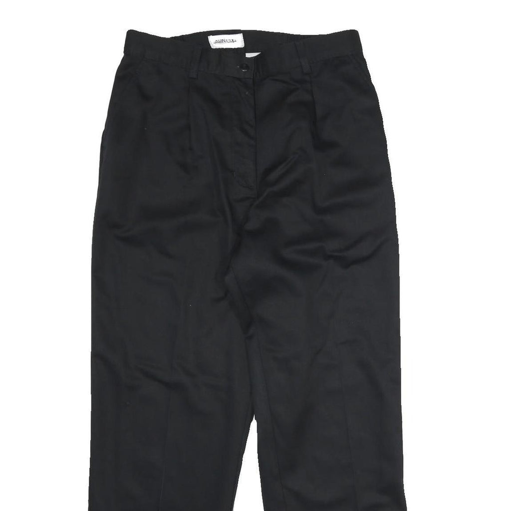 CABIN CREEK Womens Cotton Black Classic Straight Trousers W30 L30 Smart Casual