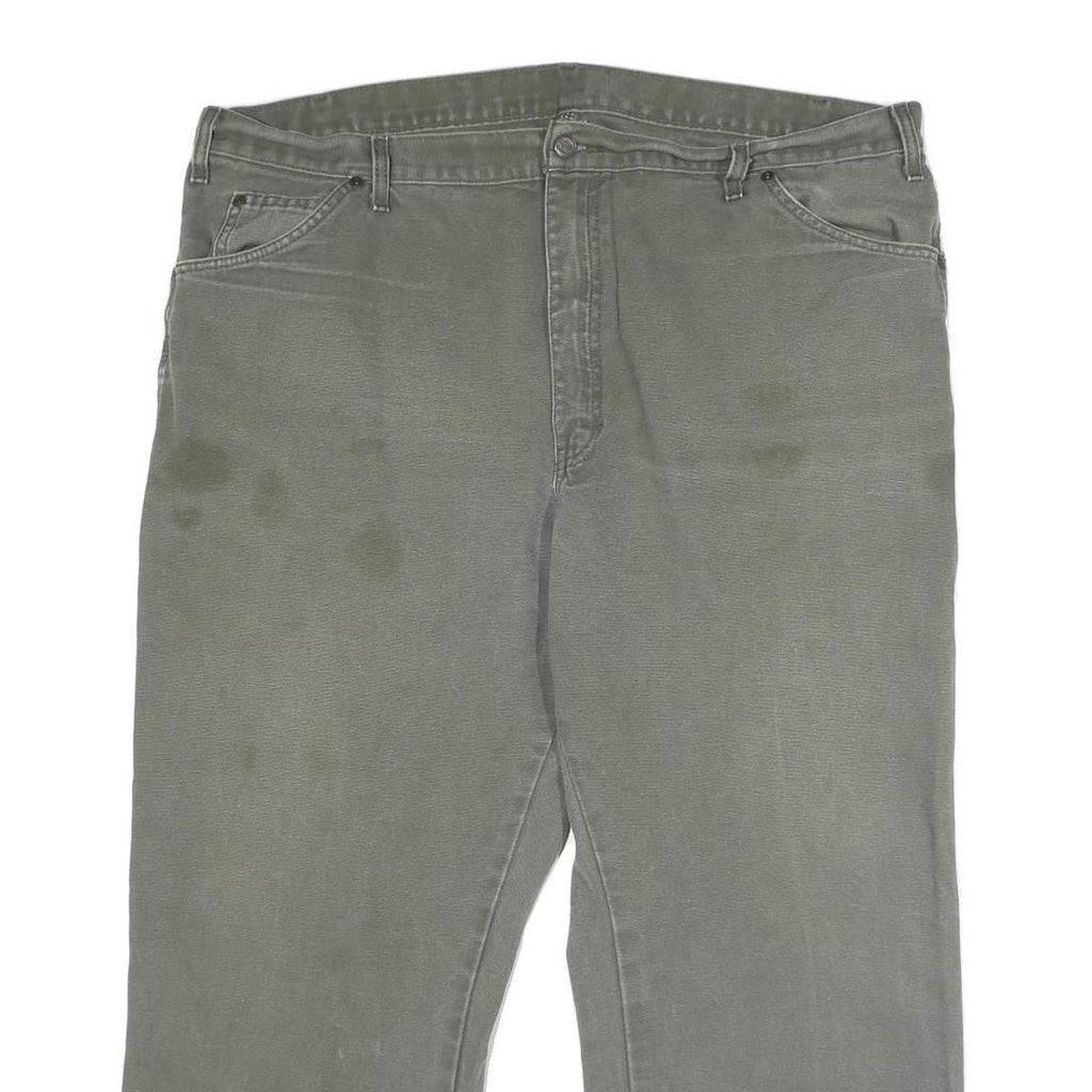 DICKIES Mens Cotton Grey Relaxed Straight Trousers W42 L26 Workwear Casual