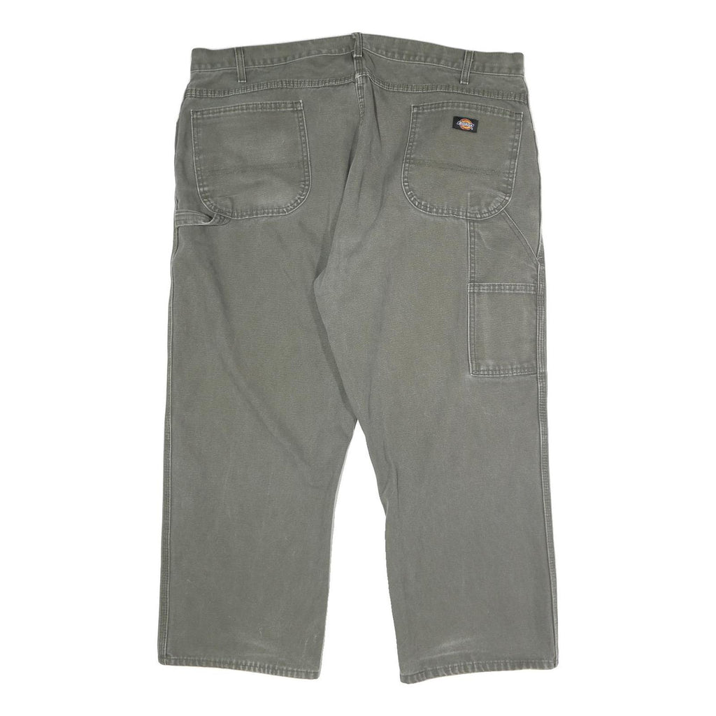 DICKIES Mens Cotton Grey Relaxed Straight Trousers W42 L26 Workwear Casual