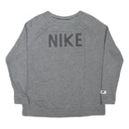 NIKE Womens Grey Crew Neck L Cotton Blend Sweatshirt Pullover Sports Casual