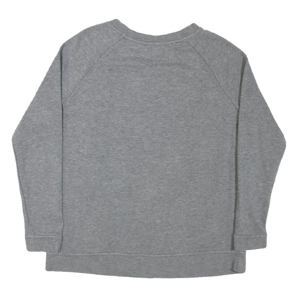 NIKE Womens Grey Crew Neck L Cotton Blend Sweatshirt Pullover Sports Casual