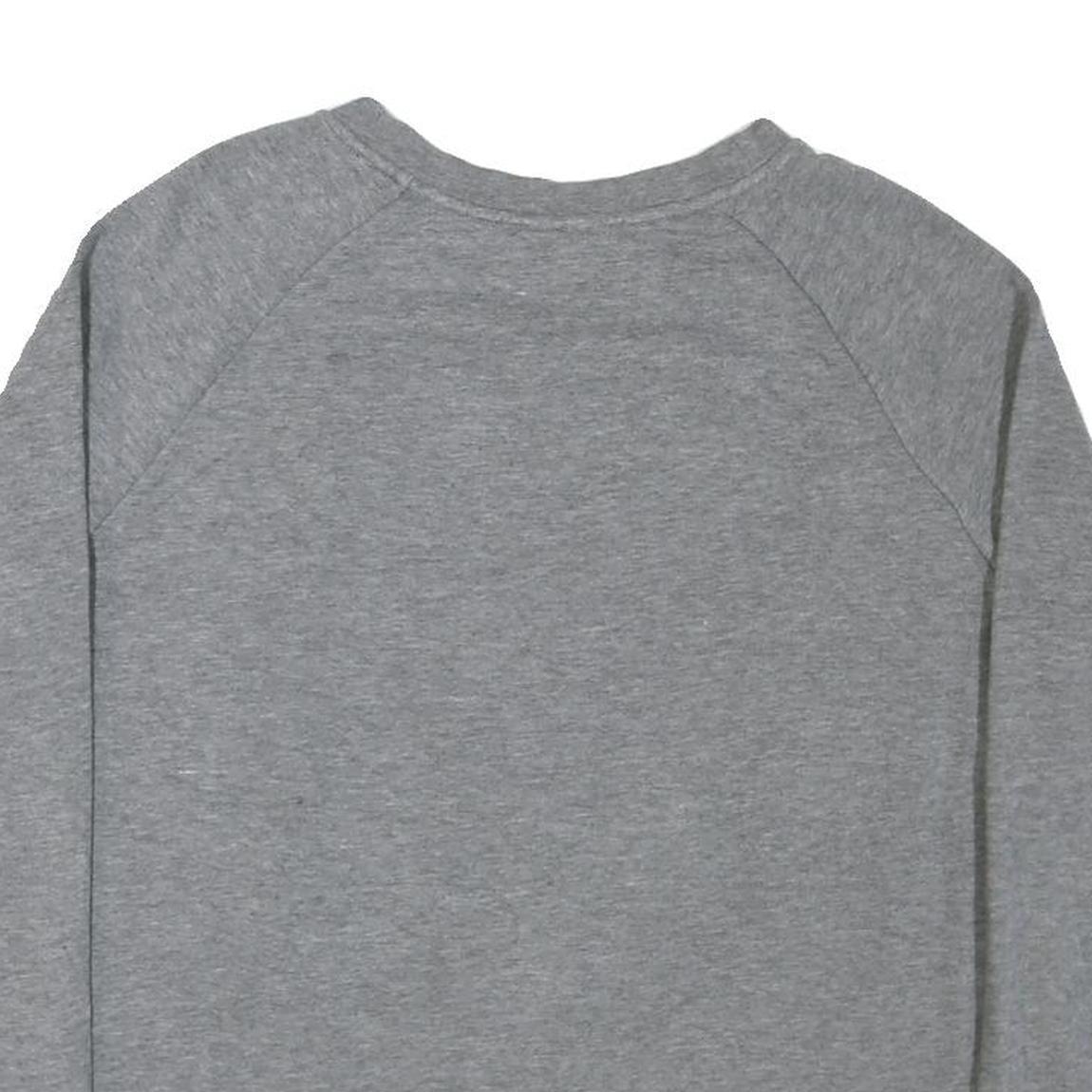 NIKE Womens Grey Crew Neck L Cotton Blend Sweatshirt Pullover Sports Casual