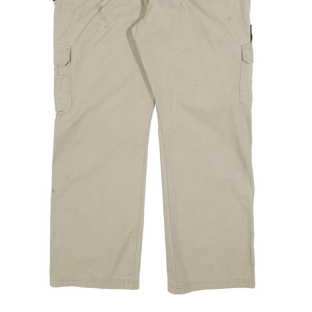 DICKIES Mens Beige Cotton Blend Regular Fit Straight Leg Trousers W36 L30