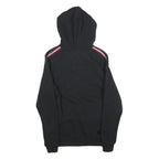 NFND Mens Black Zip Up Hoodie XS Gold Logo Striped Sleeve Cotton Blend