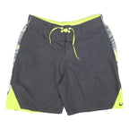 NIKE Mens Black & Neon Green Sports Casual Shorts L W32 Lightweight