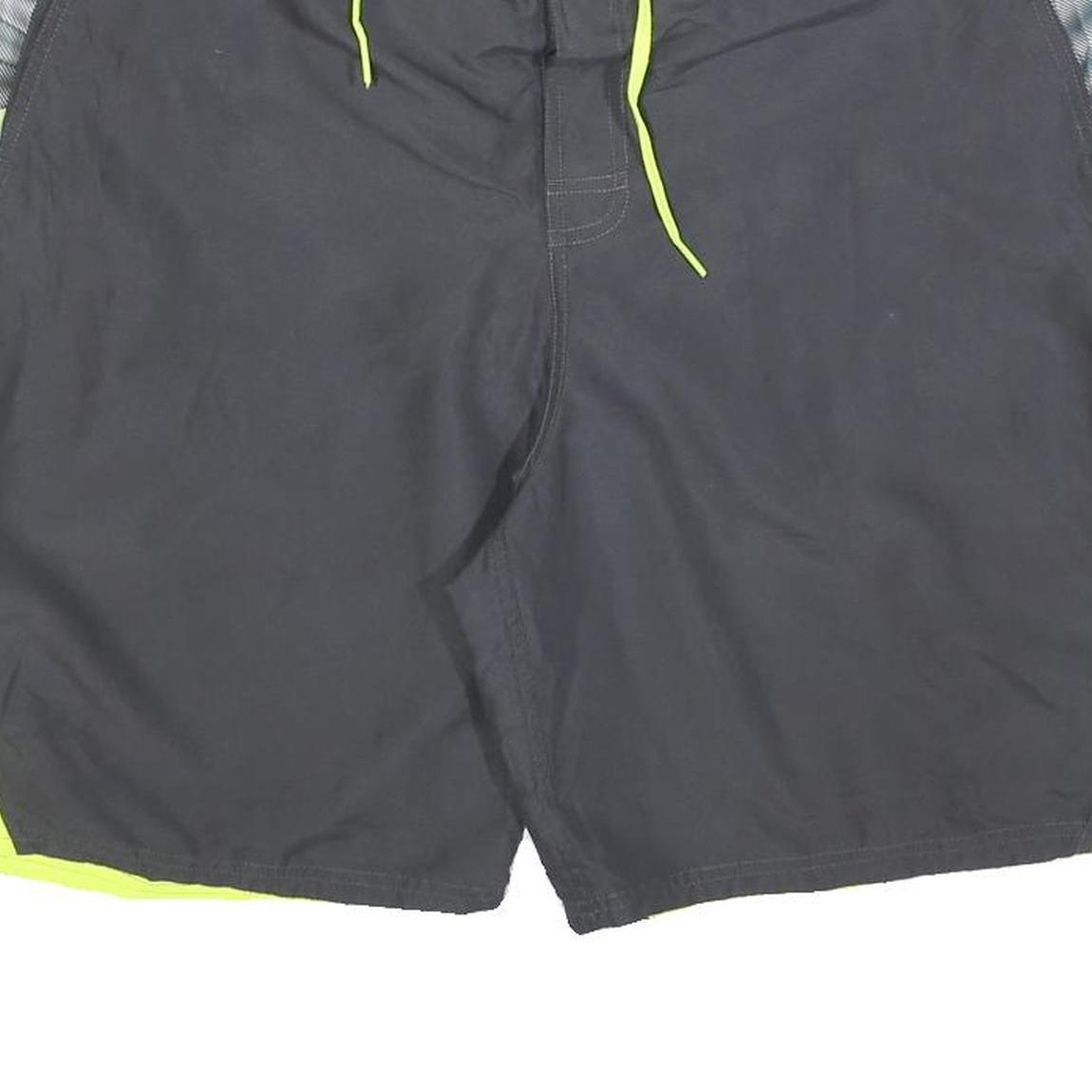 NIKE Mens Black & Neon Green Sports Casual Shorts L W32 Lightweight