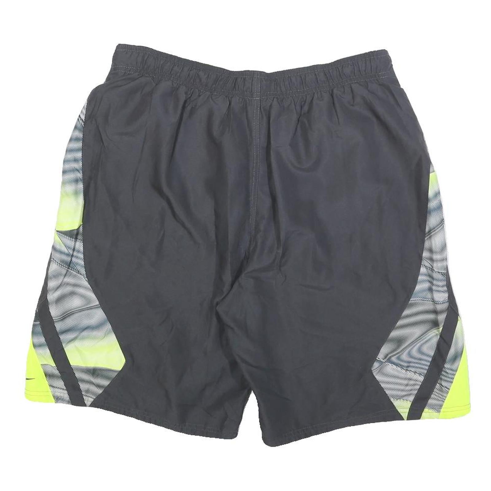 NIKE Mens Black & Neon Green Sports Casual Shorts L W32 Lightweight