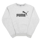 PUMA Mens Grey Cotton Blend Crew Neck Sweatshirt XS Classic Logo Casual