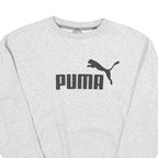 PUMA Mens Grey Cotton Blend Crew Neck Sweatshirt XS Classic Logo Casual