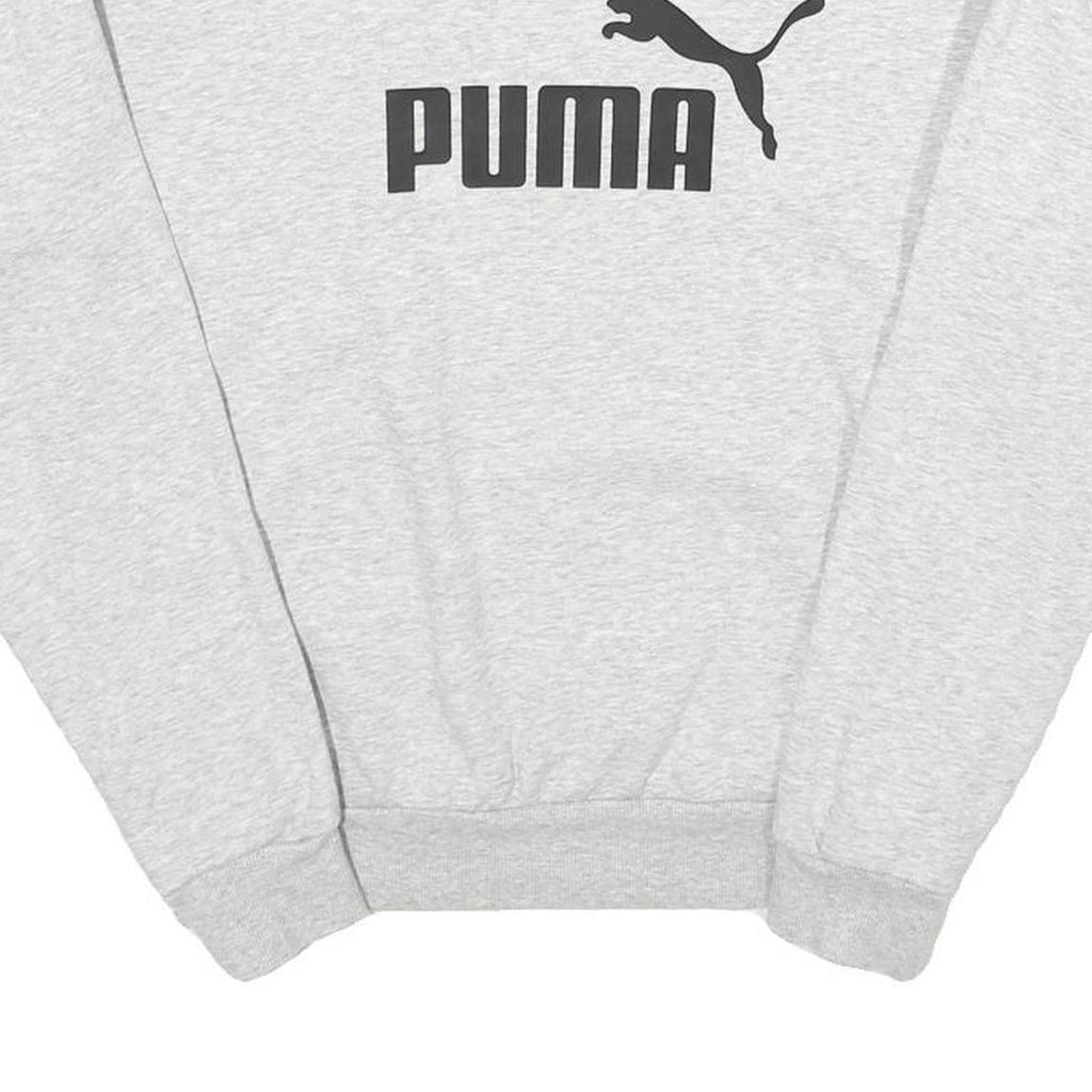 PUMA Mens Grey Cotton Blend Crew Neck Sweatshirt XS Classic Logo Casual