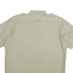 WEDER MEIER Mens Beige Short Sleeve Shirt XL Button-Up Casual Polyester Blend
