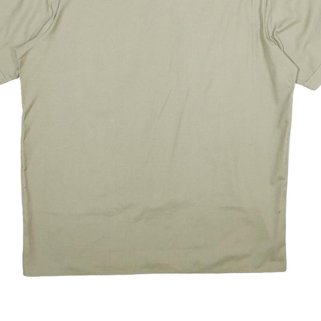 WEDER MEIER Mens Beige Short Sleeve Shirt XL Button-Up Casual Polyester Blend