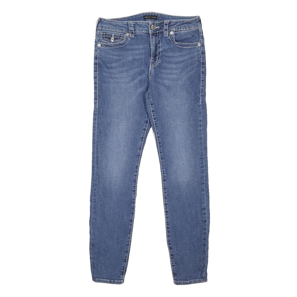 TRUE RELIGION Womens Slim Blue Denim Jeans W28 L28 Zip Pocket Detail Stylish