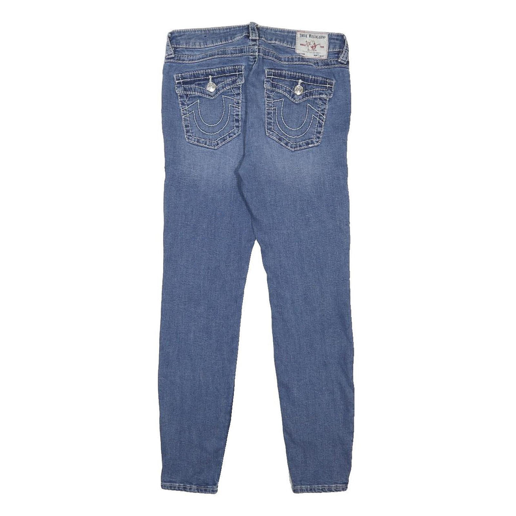 TRUE RELIGION Womens Slim Blue Denim Jeans W28 L28 Zip Pocket Detail Stylish
