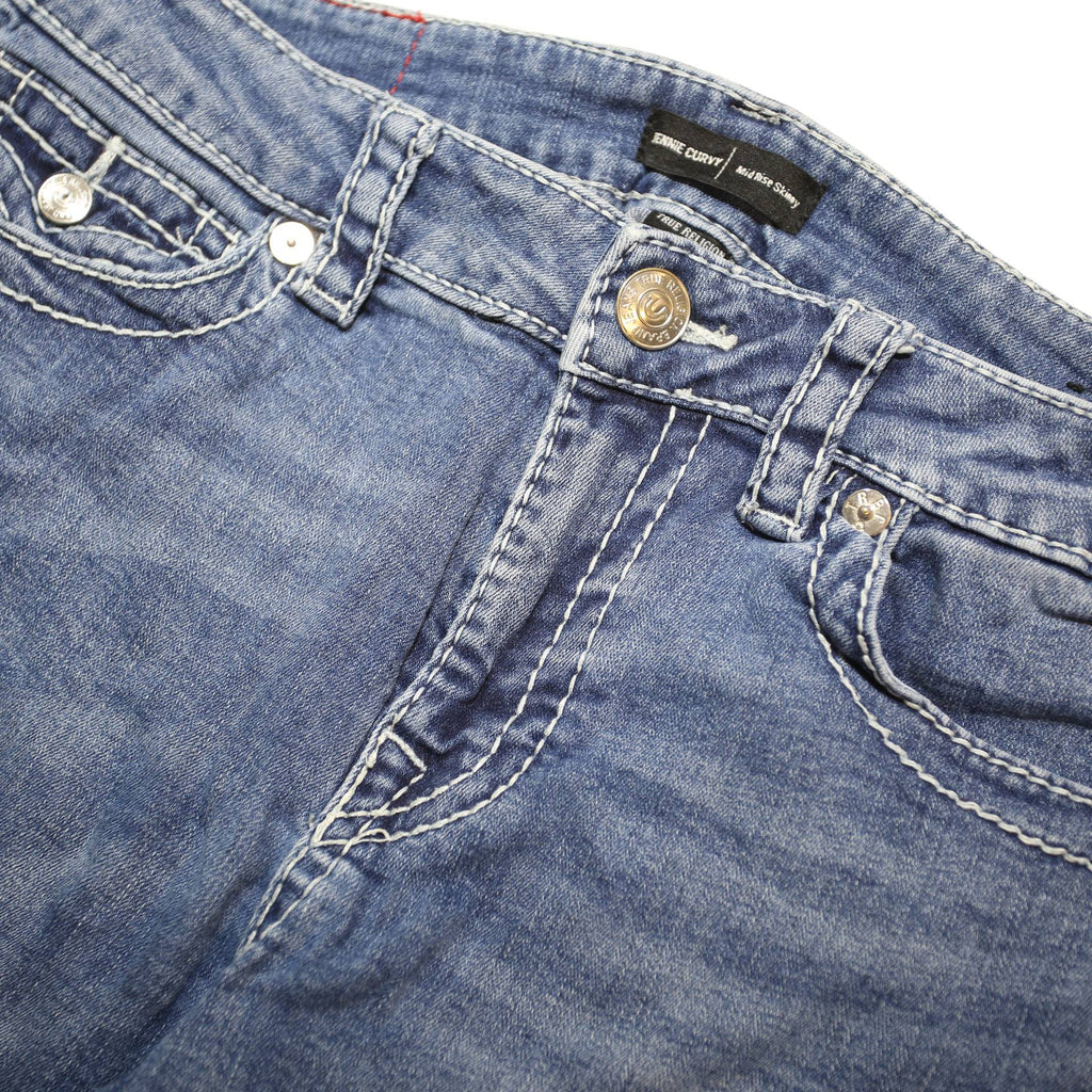TRUE RELIGION Womens Slim Blue Denim Jeans W28 L28 Zip Pocket Detail Stylish