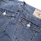 TRUE RELIGION Womens Slim Blue Denim Jeans W28 L28 Zip Pocket Detail Stylish