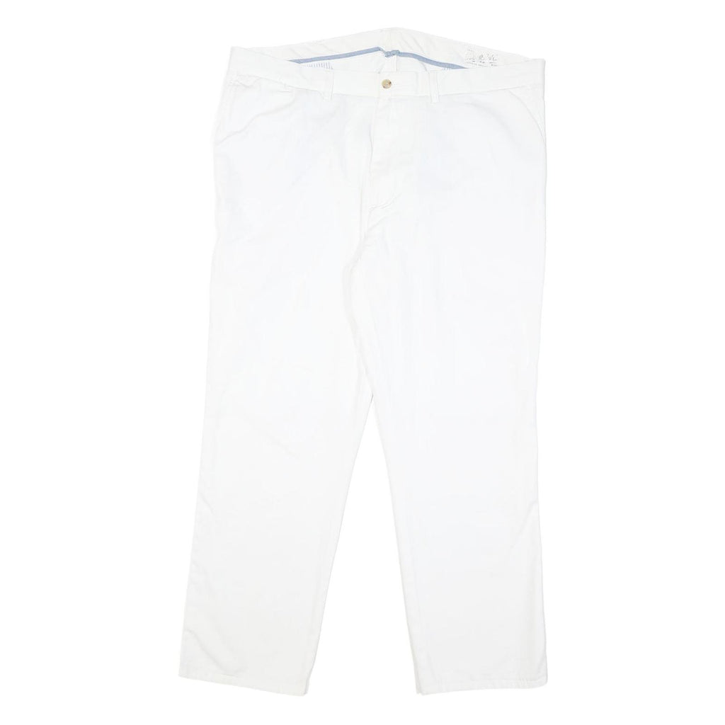 POLO RALPH LAUREN Mens White Regular Fit Straight Cotton Blend Trousers W38 L28