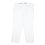 POLO RALPH LAUREN Mens White Regular Fit Straight Cotton Blend Trousers W38 L28
