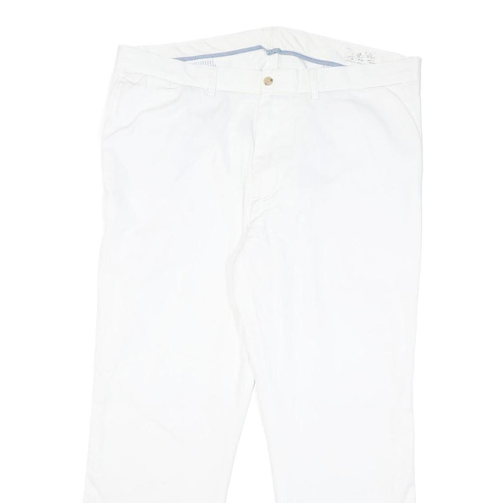 POLO RALPH LAUREN Mens White Regular Fit Straight Cotton Blend Trousers W38 L28