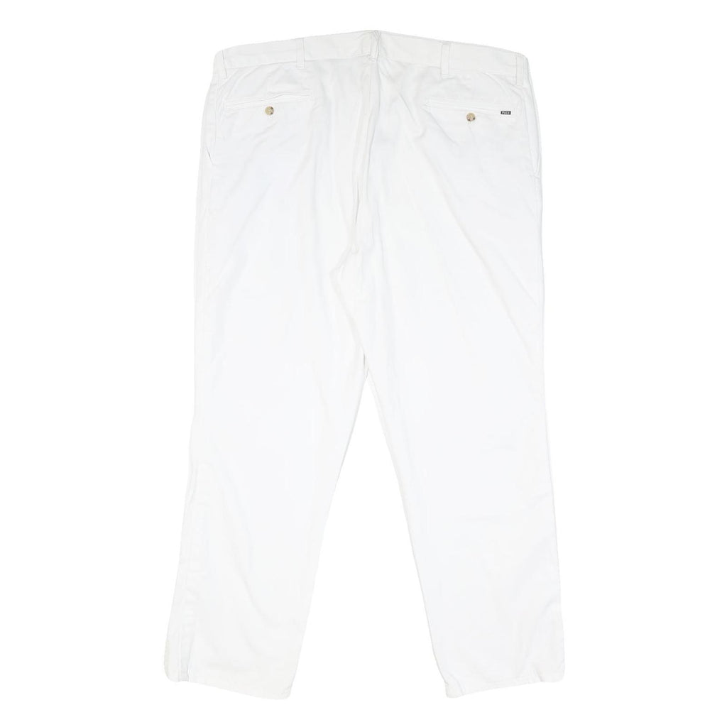 POLO RALPH LAUREN Mens White Regular Fit Straight Cotton Blend Trousers W38 L28