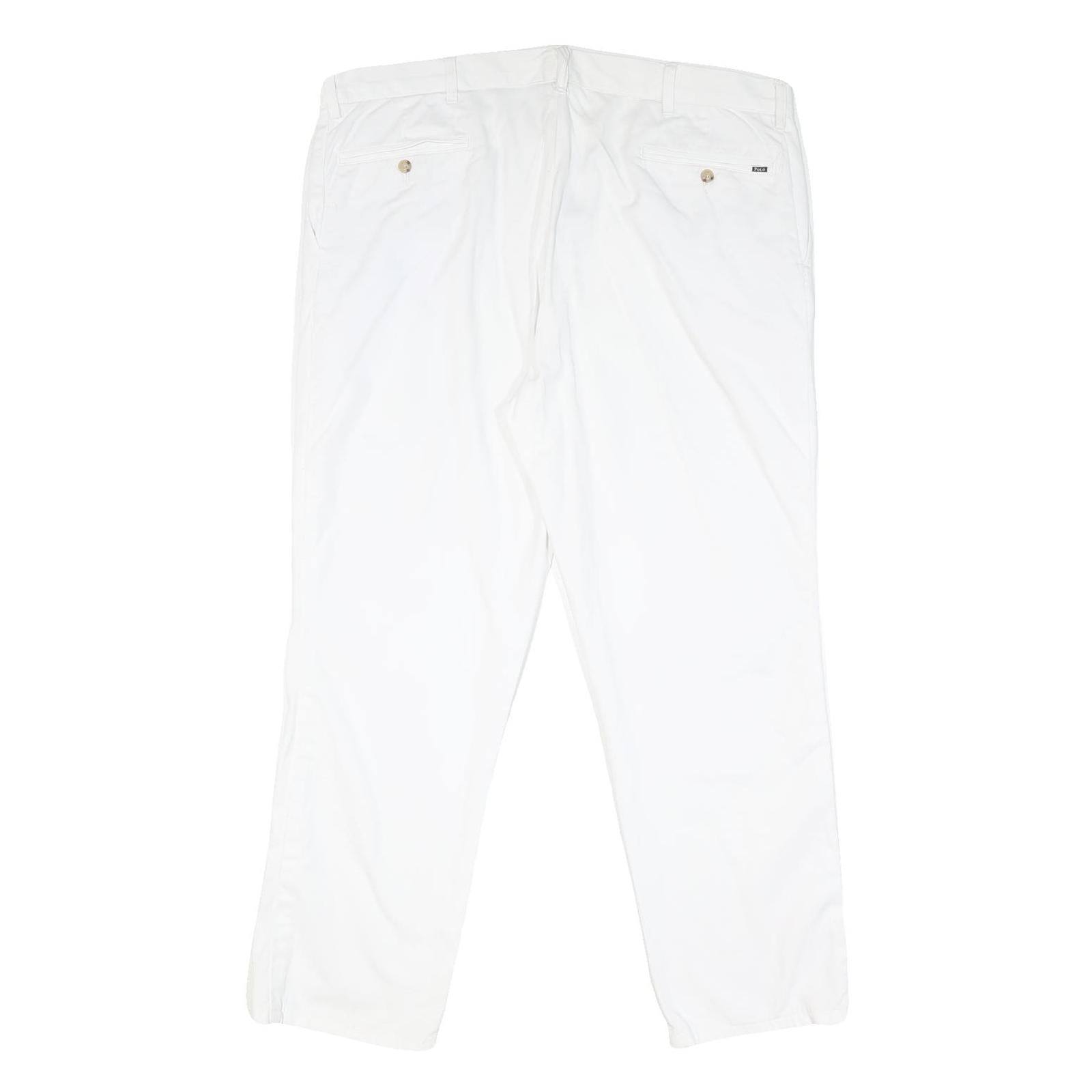 POLO RALPH LAUREN Mens White Regular Fit Straight Cotton Blend Trousers W38 L28