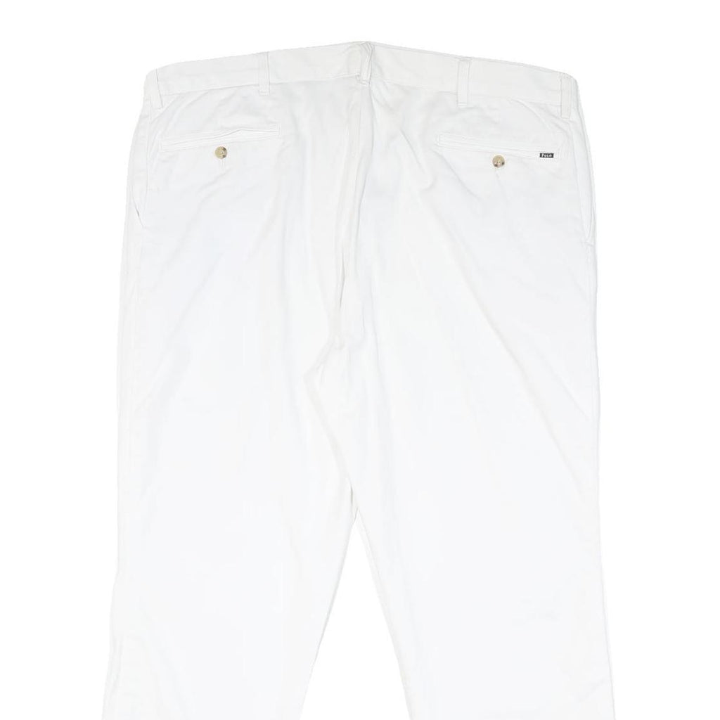 POLO RALPH LAUREN Mens White Regular Fit Straight Cotton Blend Trousers W38 L28
