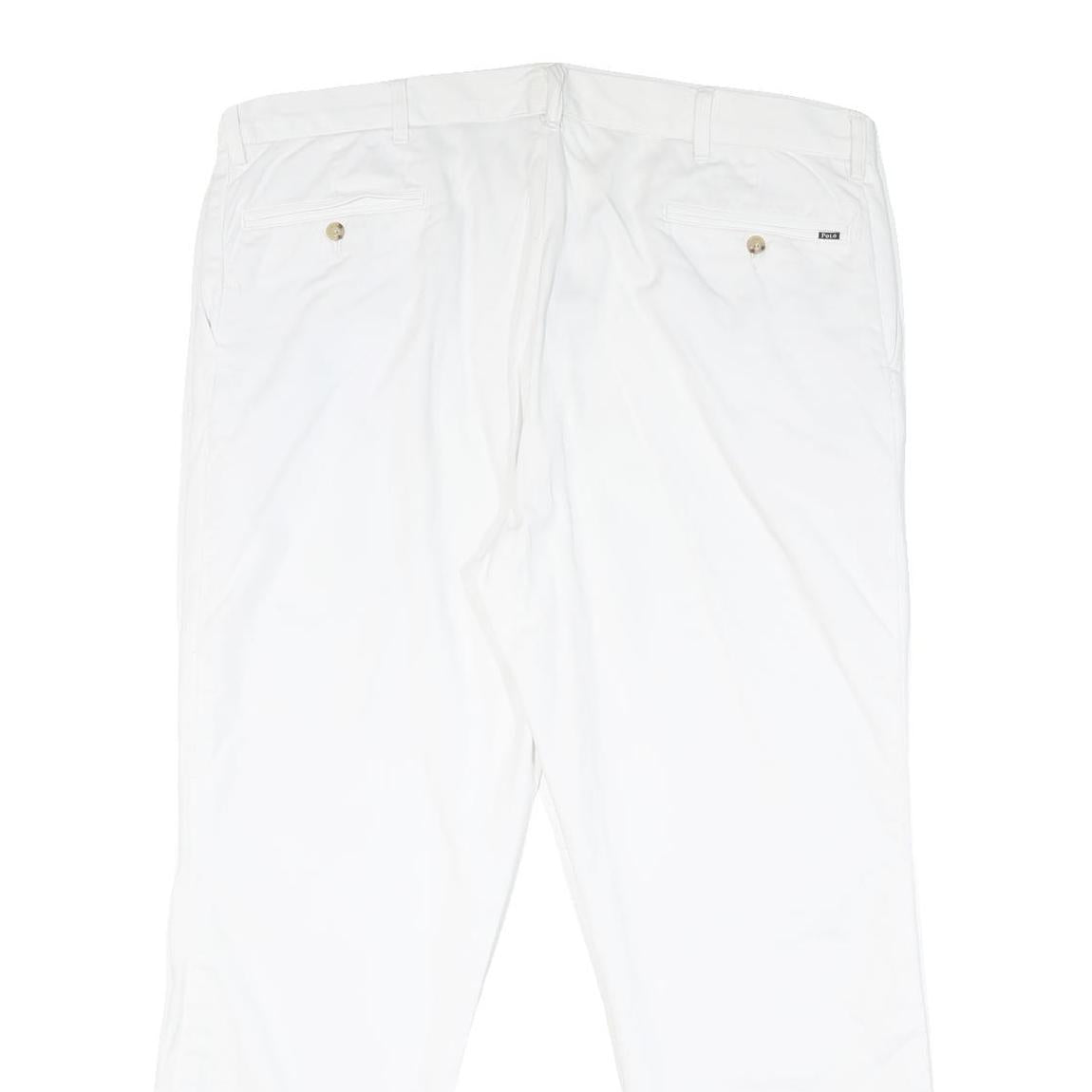 POLO RALPH LAUREN Mens White Regular Fit Straight Cotton Blend Trousers W38 L28