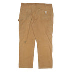 CARHARTT Mens Cotton Blend Beige Relaxed W40 L30 Workwear Trousers Zip Closure