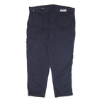 CARHARTT Mens Cotton Blend Navy Regular Fit Straight Leg Trousers W46 L33