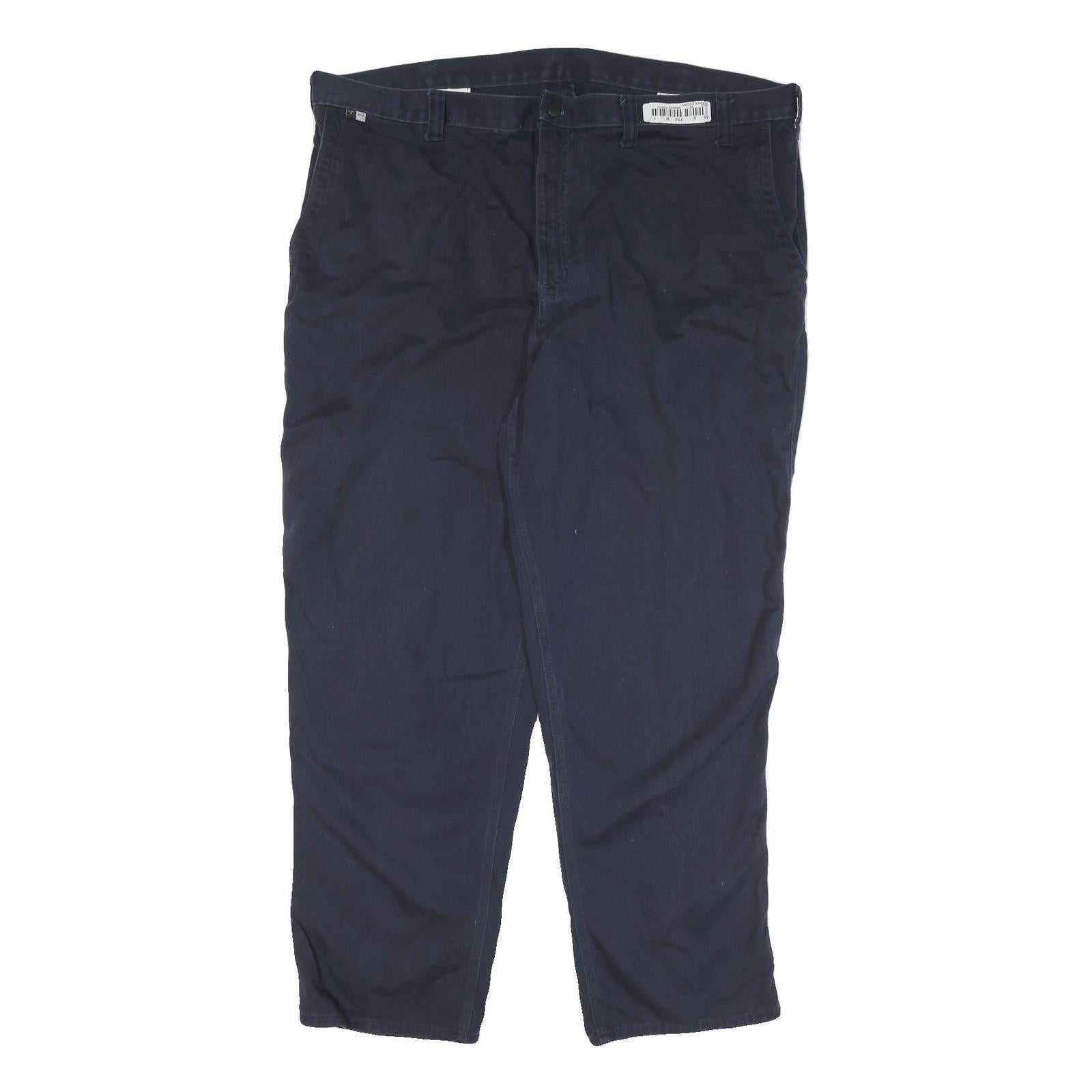 CARHARTT Mens Cotton Blend Navy Regular Fit Straight Leg Trousers W46 L33