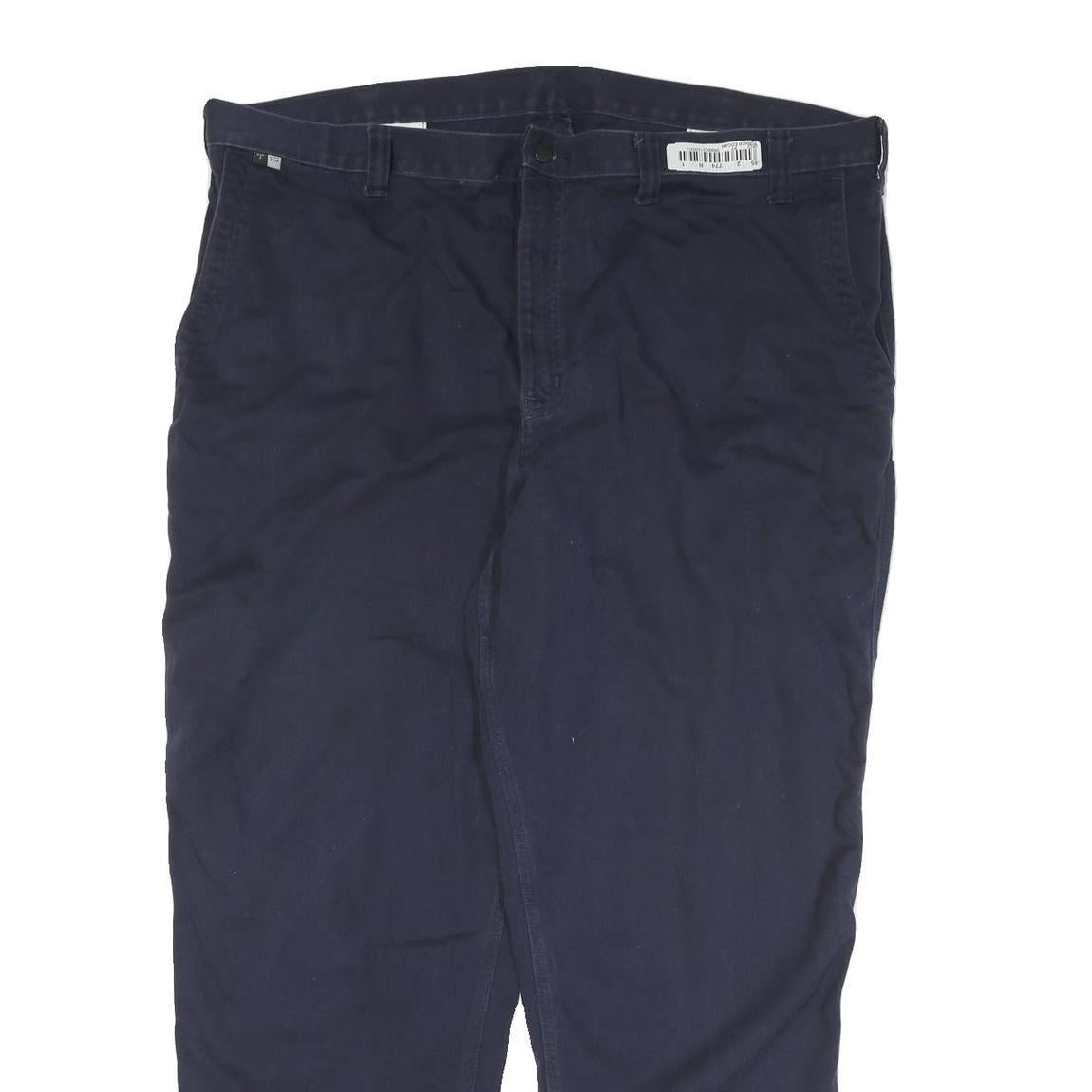 CARHARTT Mens Cotton Blend Navy Regular Fit Straight Leg Trousers W46 L33