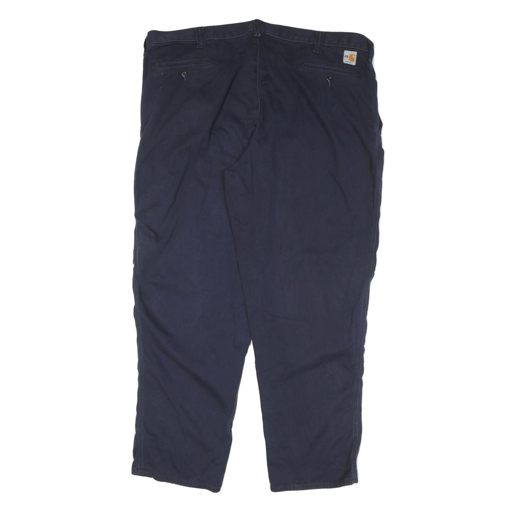 CARHARTT Mens Cotton Blend Navy Regular Fit Straight Leg Trousers W46 L33