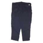 CARHARTT Mens Cotton Blend Navy Regular Fit Straight Leg Trousers W46 L33