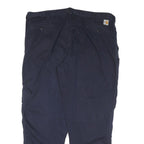 CARHARTT Mens Cotton Blend Navy Regular Fit Straight Leg Trousers W46 L33