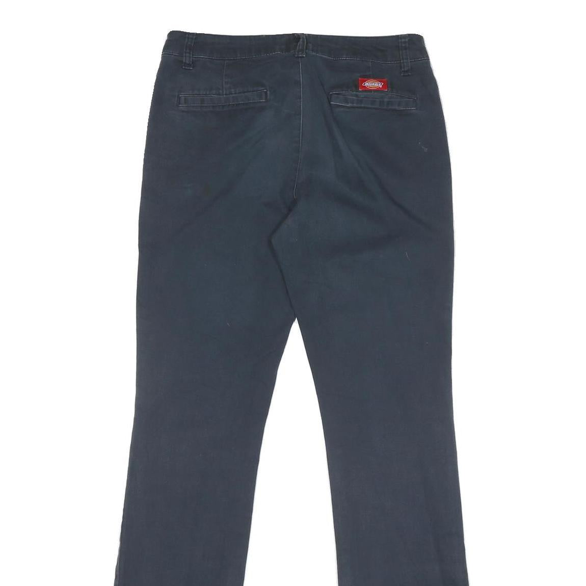 DICKIES Womens Regular Fit Navy Blue Cotton Blend Trousers W30 L32 Casual