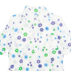 KLEINBERGER Womens Printed Shirt White Collared Floral M