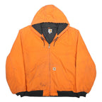 CARHARTT Mens Orange Cotton Zip Hooded Jacket 3XL Workwear Durable Heavyweight