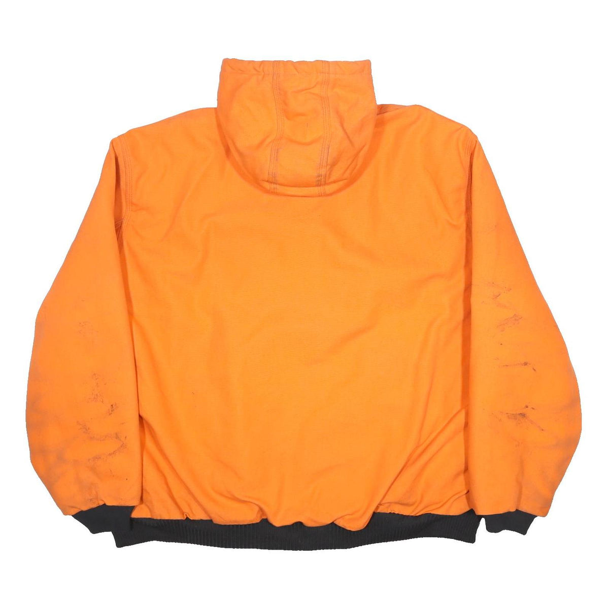 CARHARTT Mens Orange Cotton Zip Hooded Jacket 3XL Workwear Durable Heavyweight
