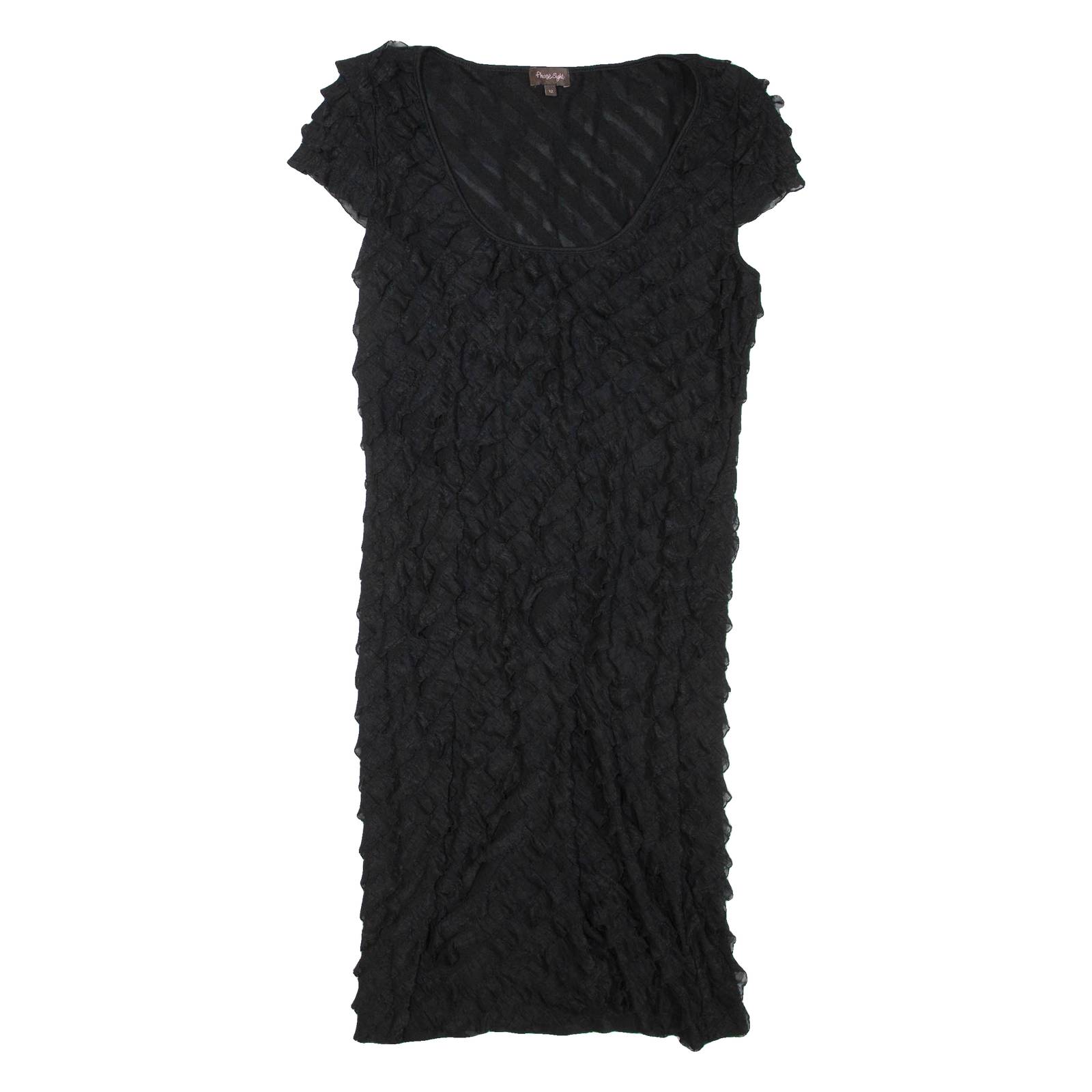 PHASE EIGHT Womens Day Dress Black Short Sleeve Knee Length M