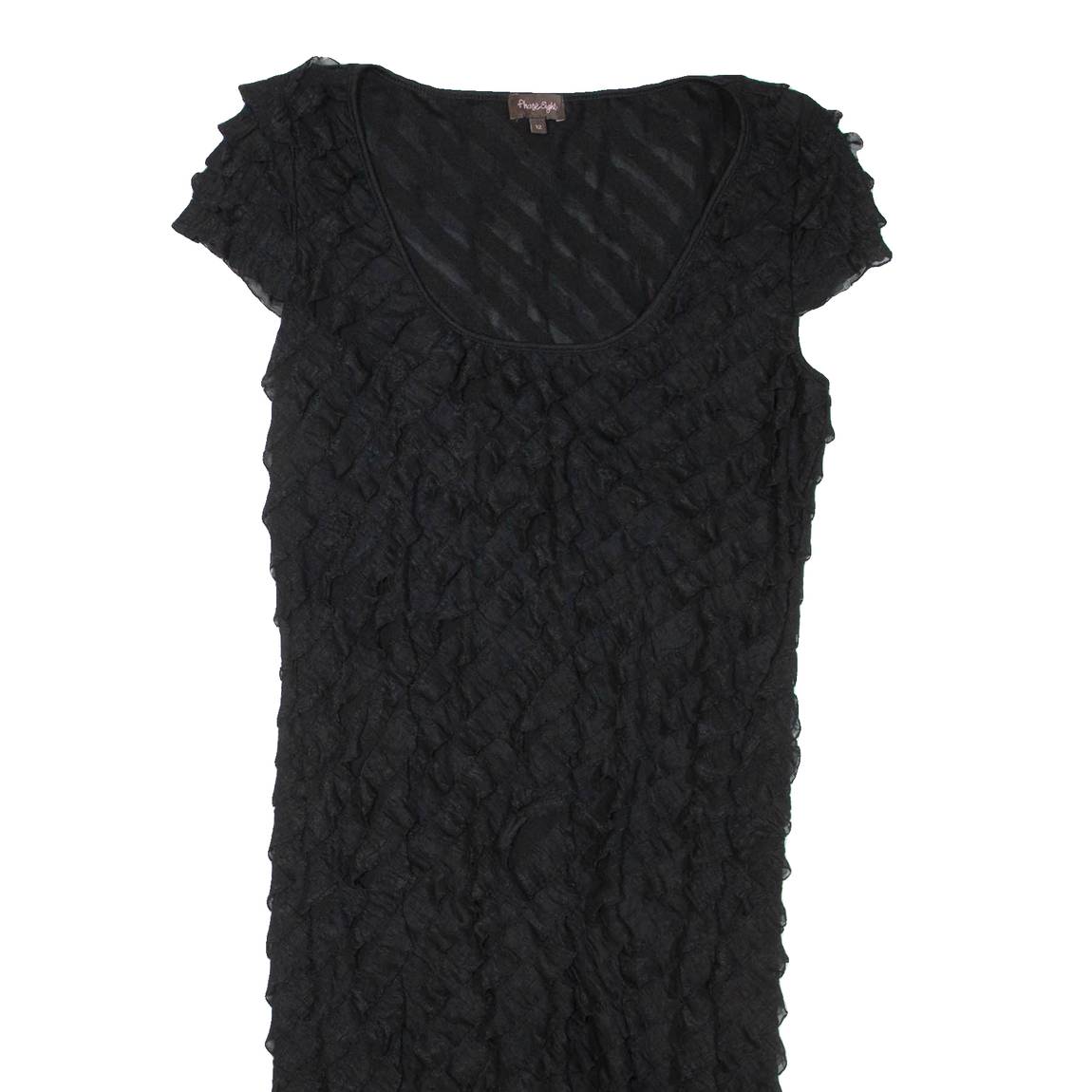 PHASE EIGHT Womens Day Dress Black Short Sleeve Knee Length M
