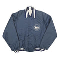 USA Mens Blue White Stripe Lumber Company Button Jacket L Nylon Casual Retro