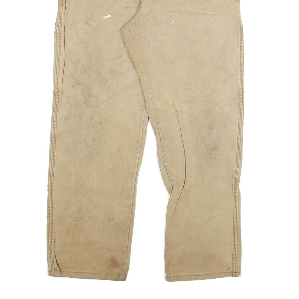 DICKIES Mens Regular Fit Beige Denim Jeans W34 L29 Workwear Durable Zip Closure