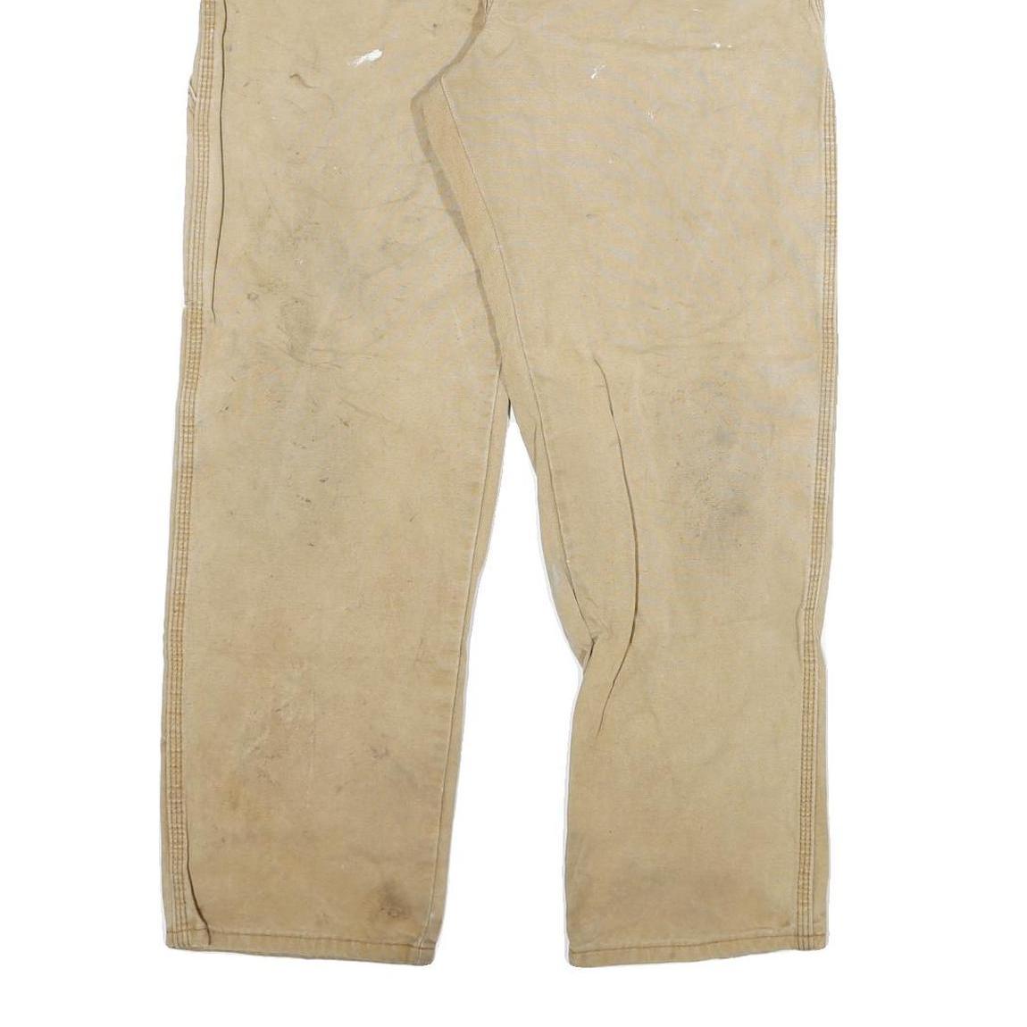 DICKIES Mens Regular Fit Beige Denim Jeans W34 L29 Workwear Durable Zip Closure