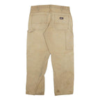 DICKIES Mens Regular Fit Beige Denim Jeans W34 L29 Workwear Durable Zip Closure