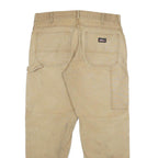 DICKIES Mens Regular Fit Beige Denim Jeans W34 L29 Workwear Durable Zip Closure