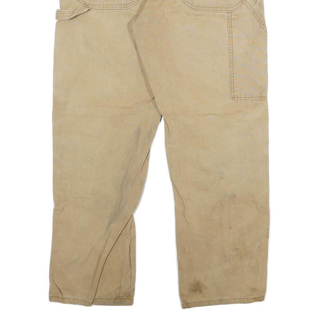 DICKIES Mens Regular Fit Beige Denim Jeans W34 L29 Workwear Durable Zip Closure