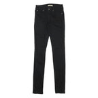 BURBERRY Womens Jeans Black Slim Skinny Denim W26 L32 Stylish Zip Closure