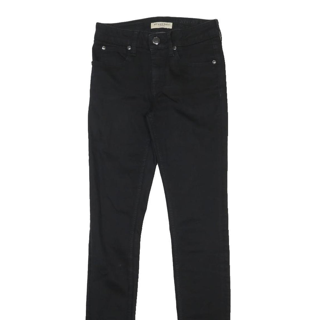 BURBERRY Womens Jeans Black Slim Skinny Denim W26 L32 Stylish Zip Closure