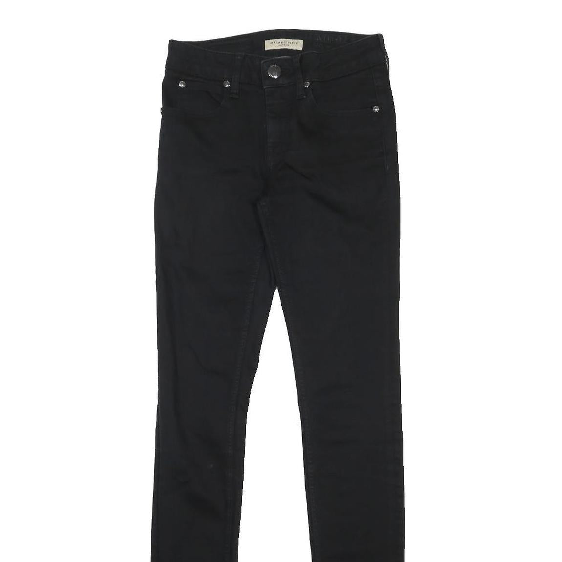BURBERRY Womens Jeans Black Slim Skinny Denim W26 L32 Stylish Zip Closure